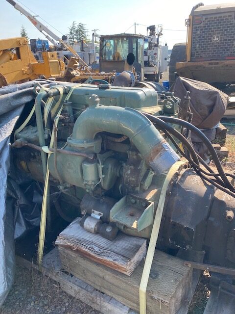 Detroit 453 engine sitting in the Precision yard outside