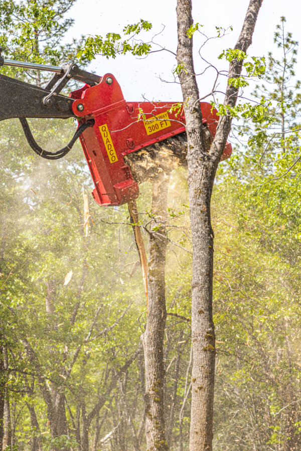 Quadco 56QDM grinding a tree in a forest