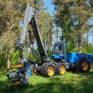 Rottne H21E sitting in the woods at a logging site.